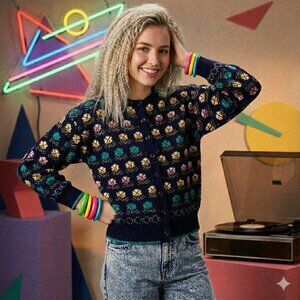 Vintage 80s Blarney Woolen Mills Cardigan Irish Wool Sweater Coquette Cabin Core